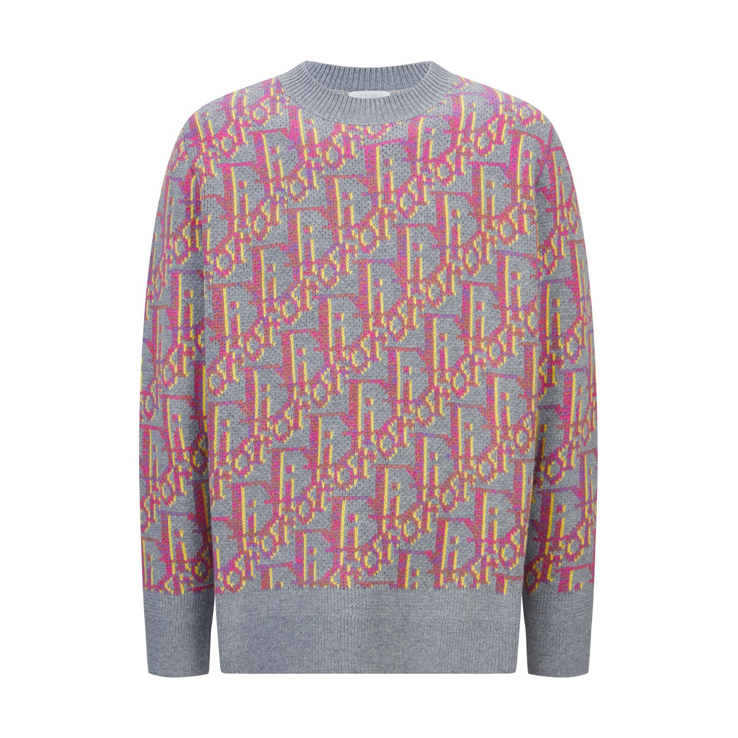 CD jacquard round neck sweater