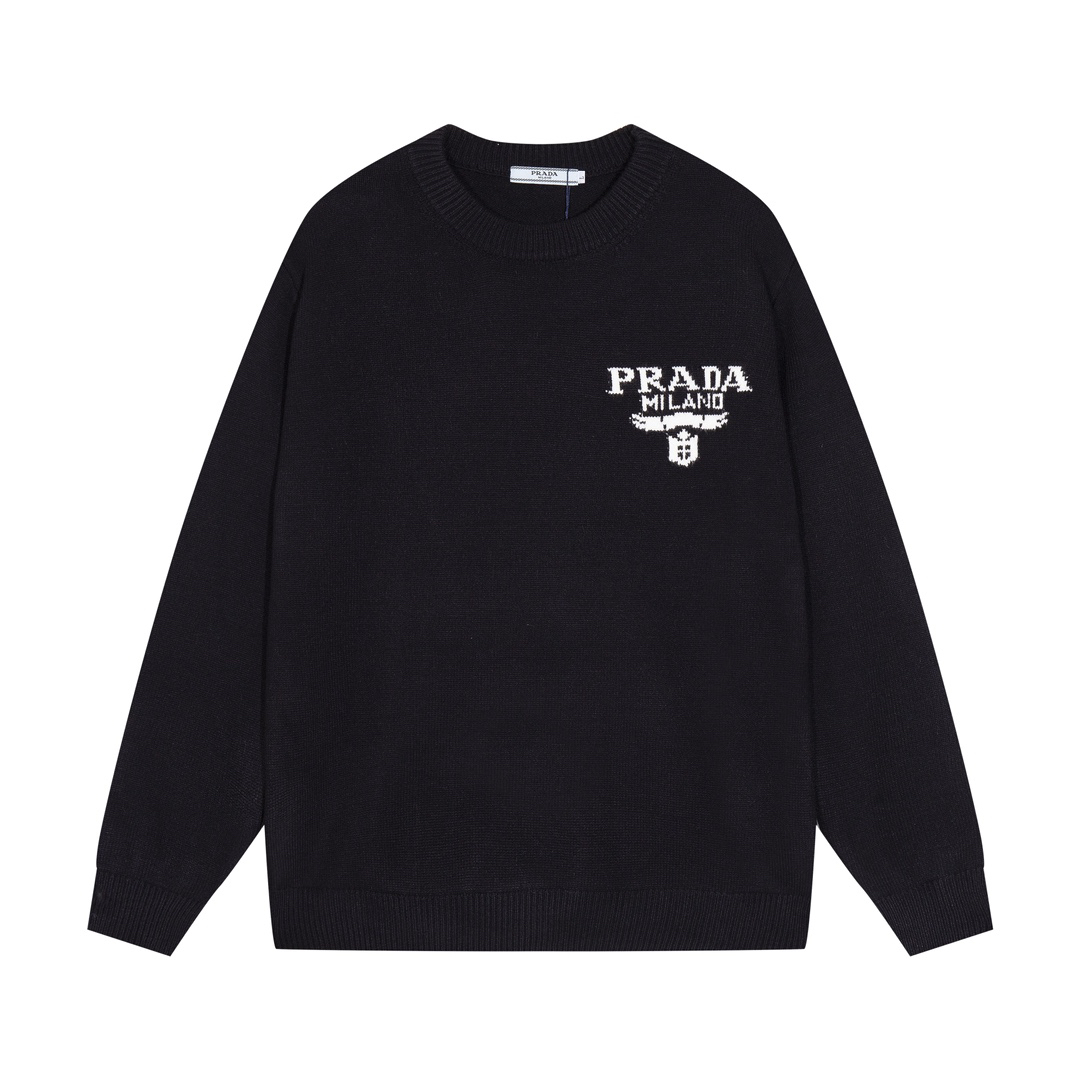 Simple lettering crew neck sweater