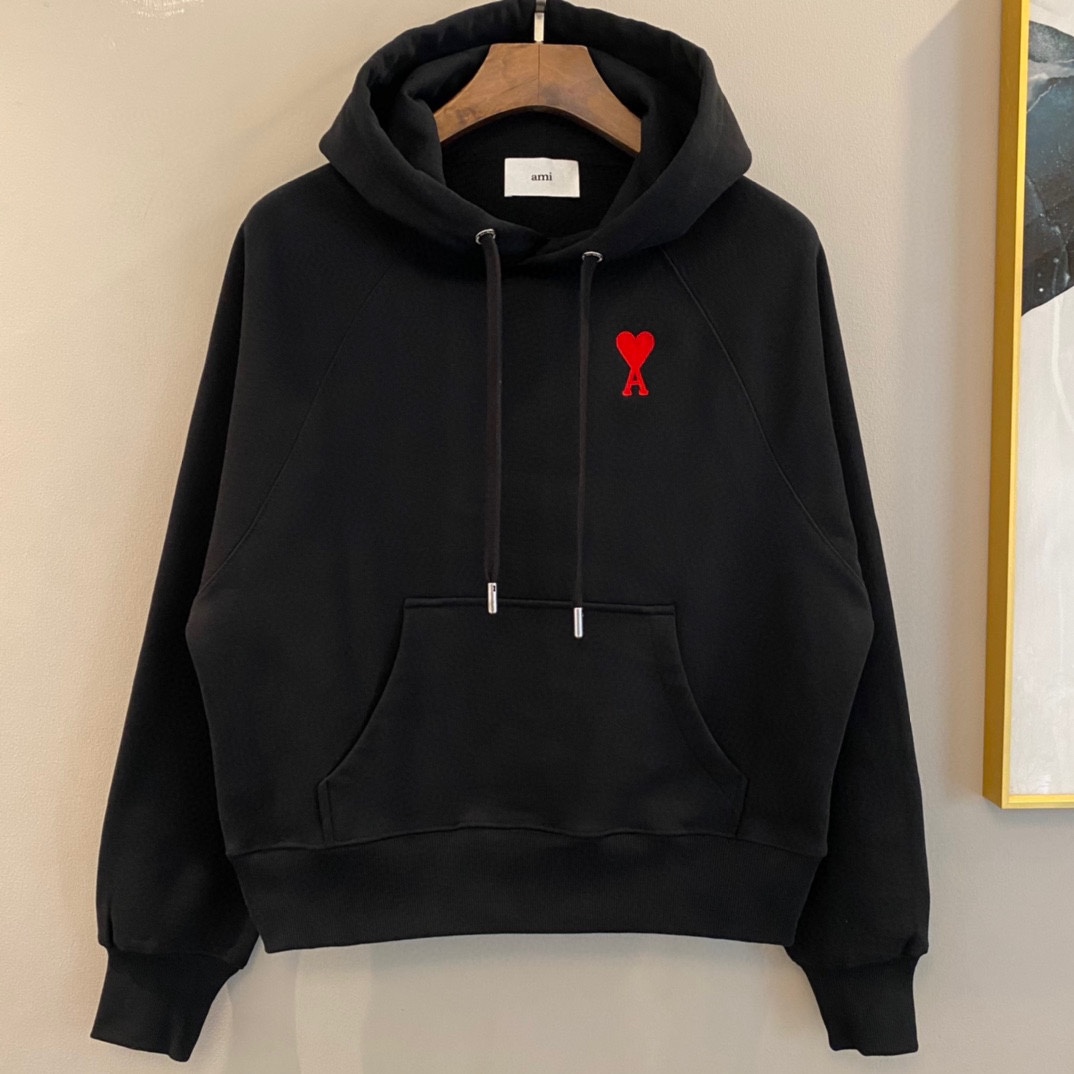 Heart Towel Embroidery Raglan Crewneck Hoodie