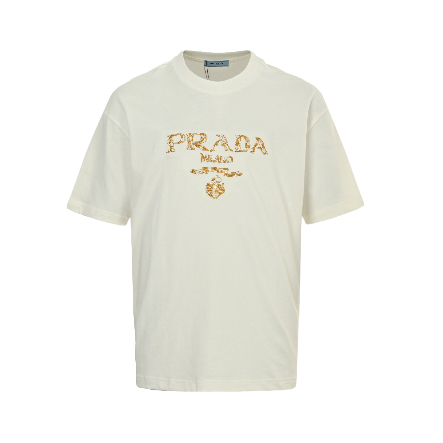 Colorblock embroidered lettering T-shirt