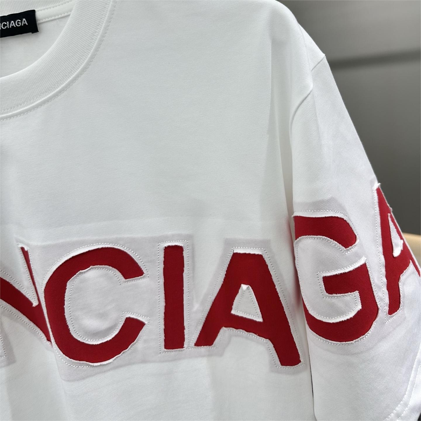 Embroidered patchwork print short-sleeved T-shirt