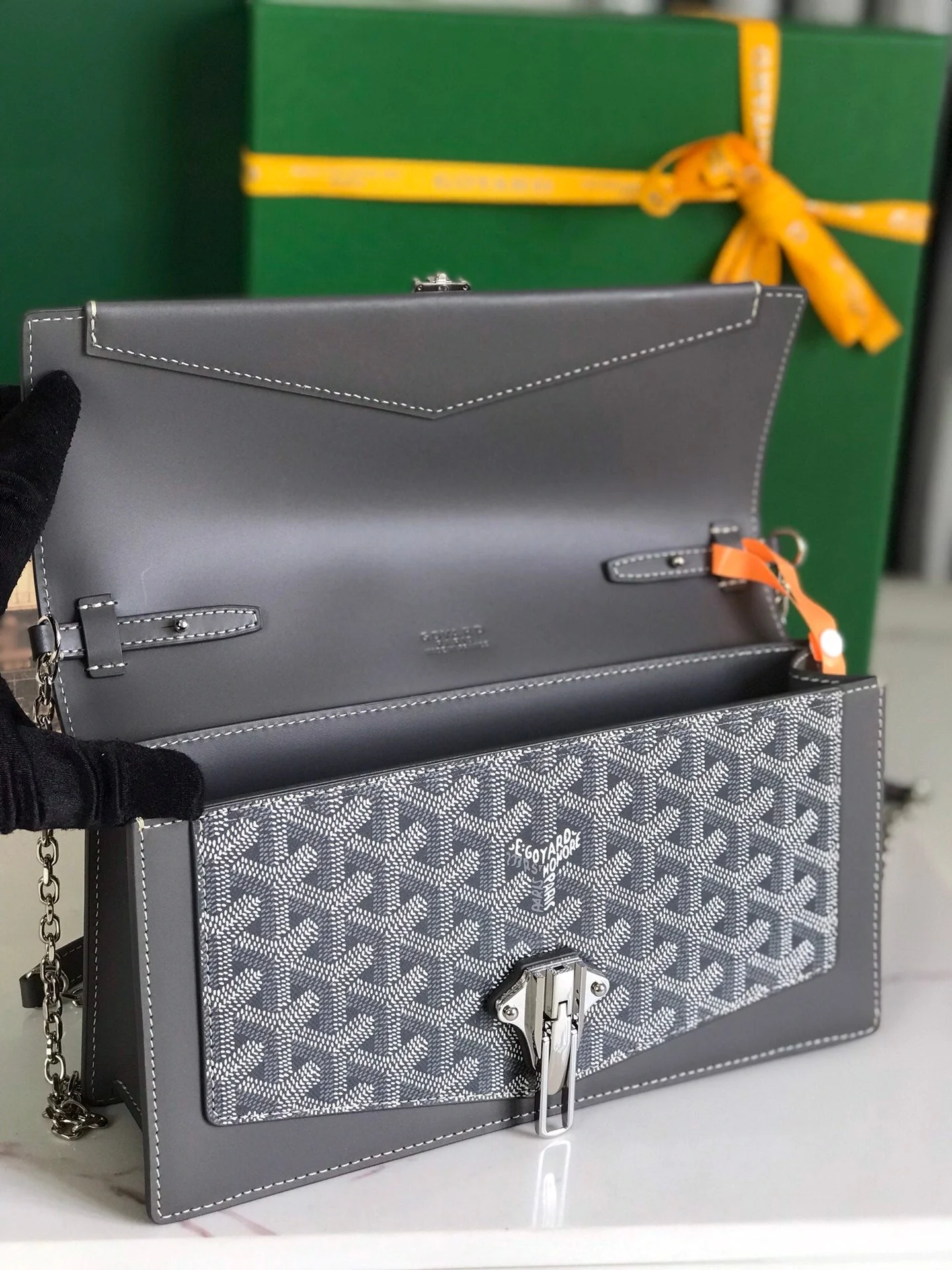 25 In Gray Canvas And Smooth Calfskin