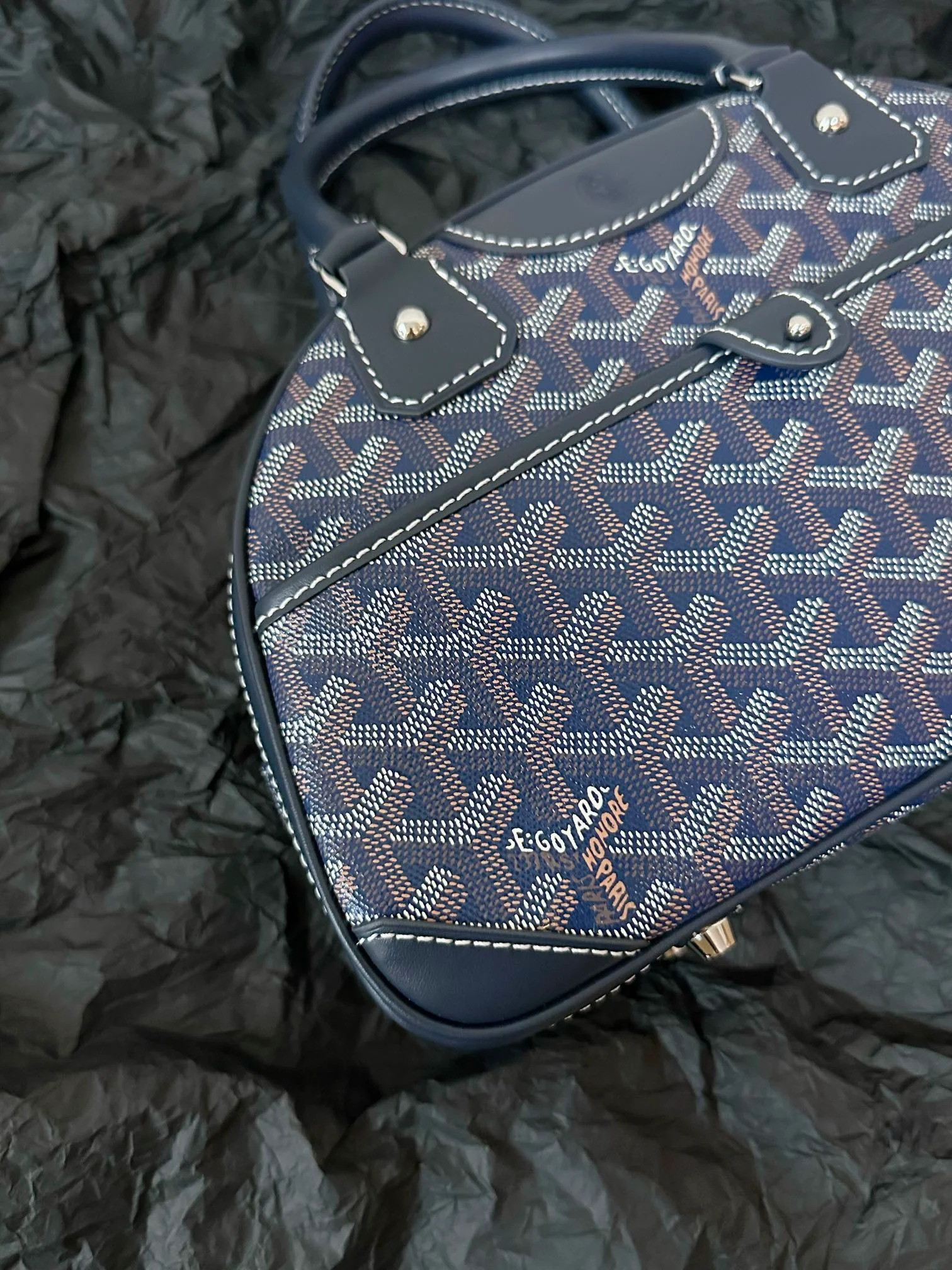 Small Navy Blue Canvas Bowling Ball