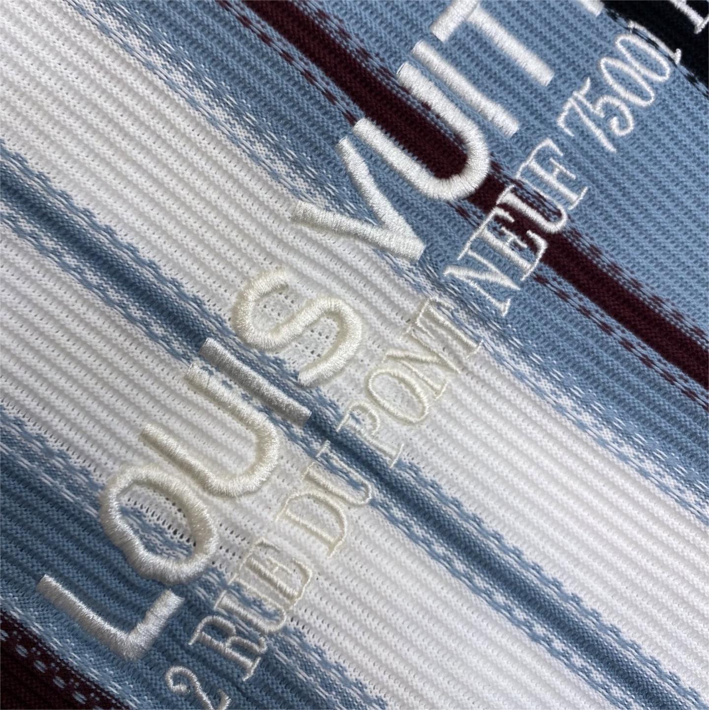 Striped Crochet Polo Shirt