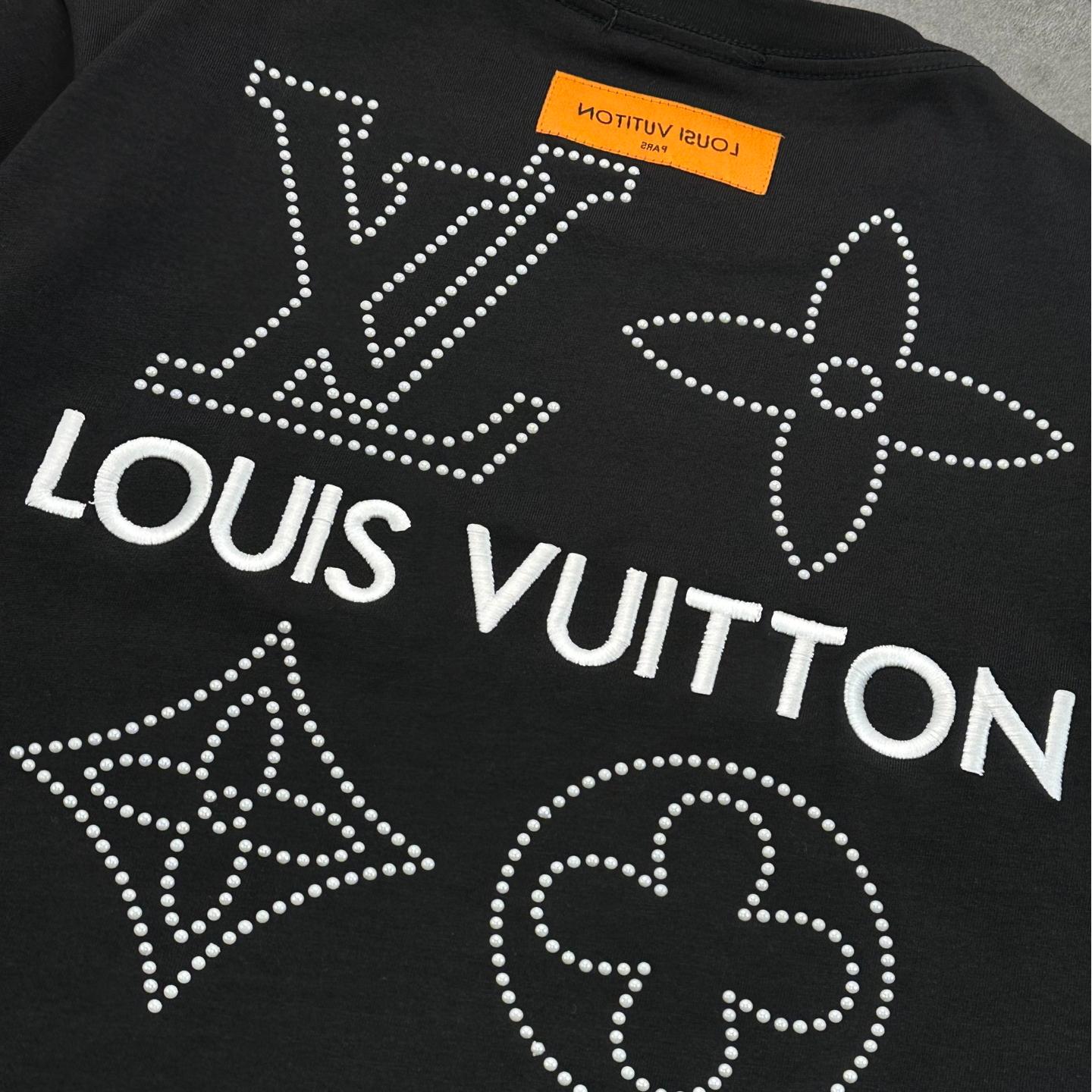 Embroidered diamond couple T-shirt