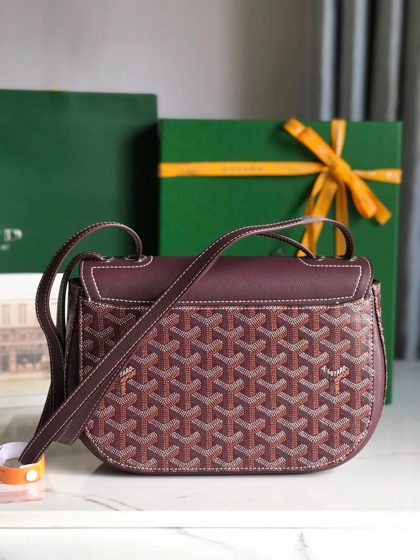 Wine Red Calfskin Canvas Bag