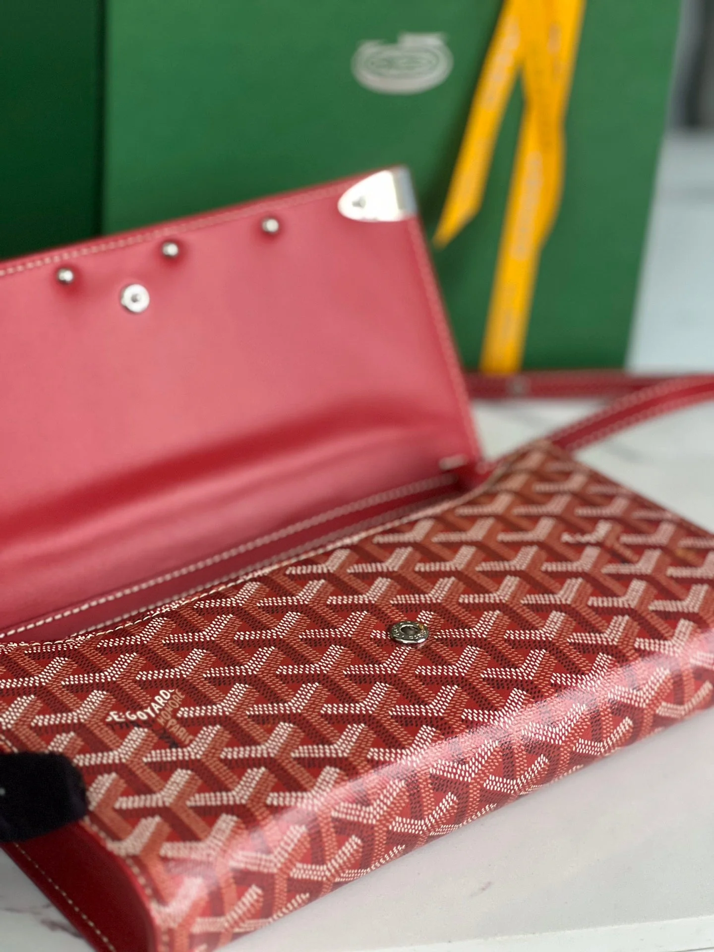 Red Canvas Small Clutch