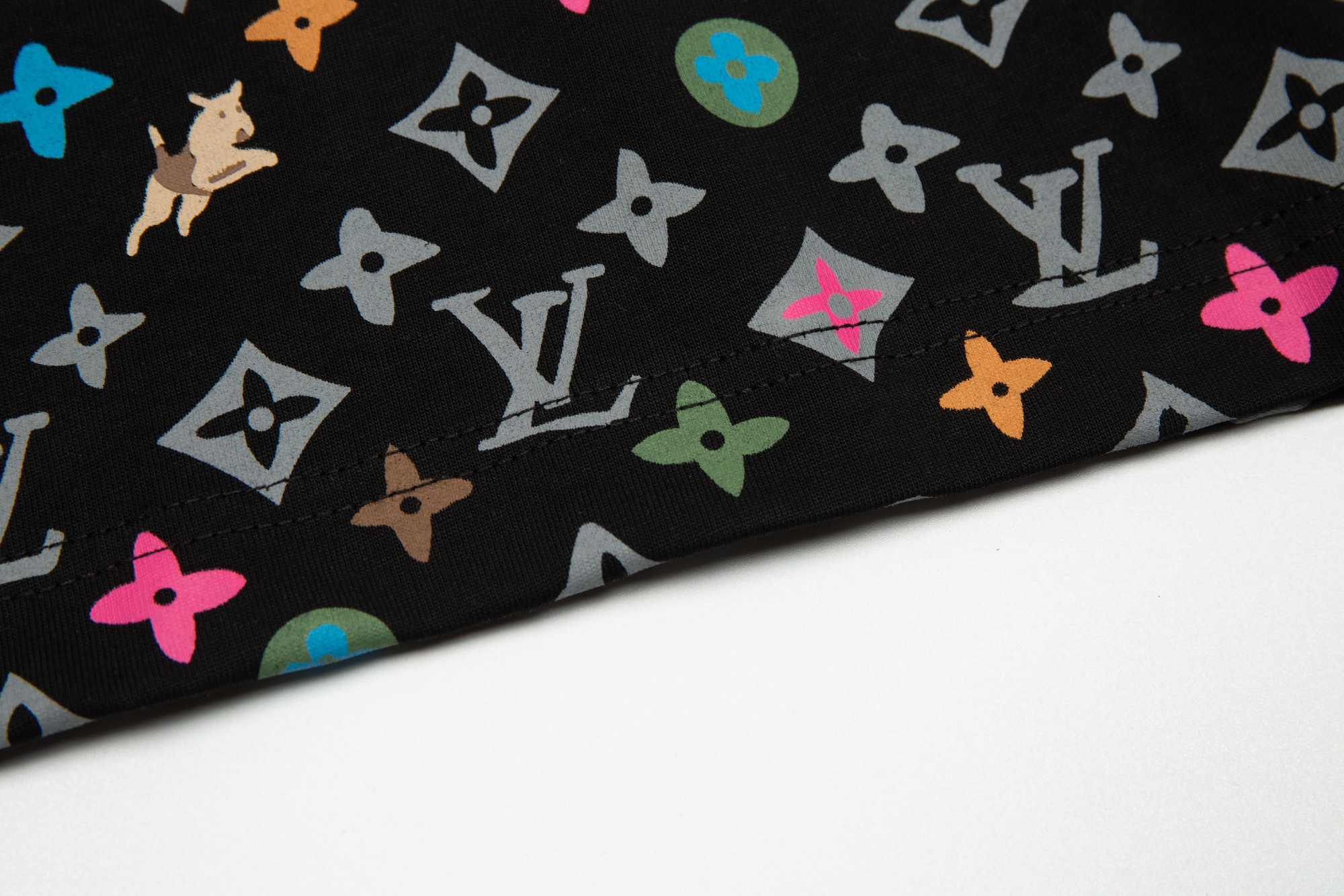 Men's short-sleeved shirt with puppy logo print