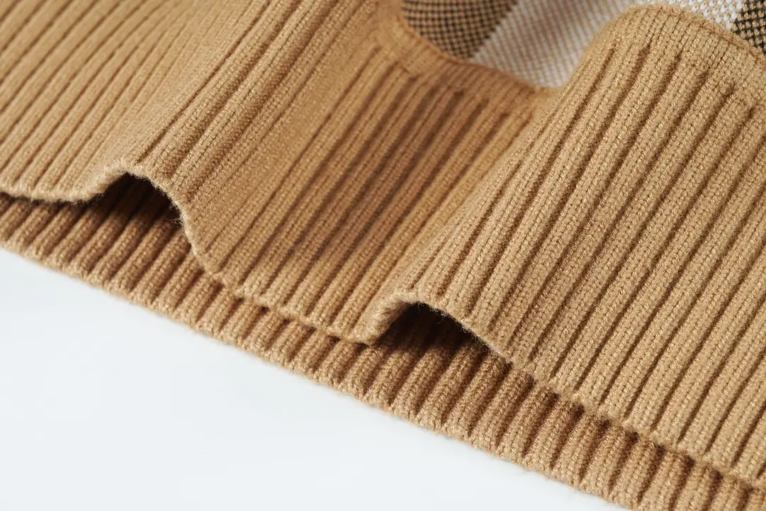 Check Wool Crew Neck Sweater