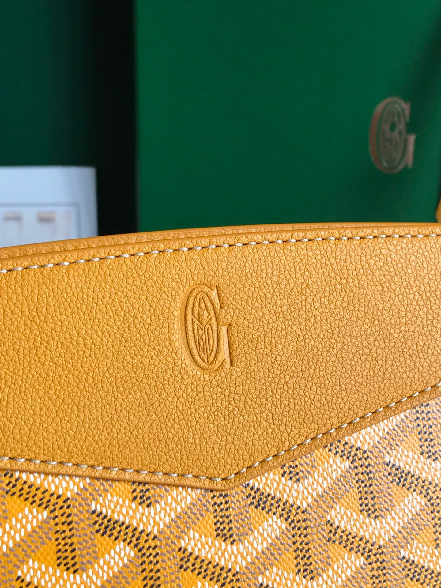 Yellow Calfskin Structured Mini Bag