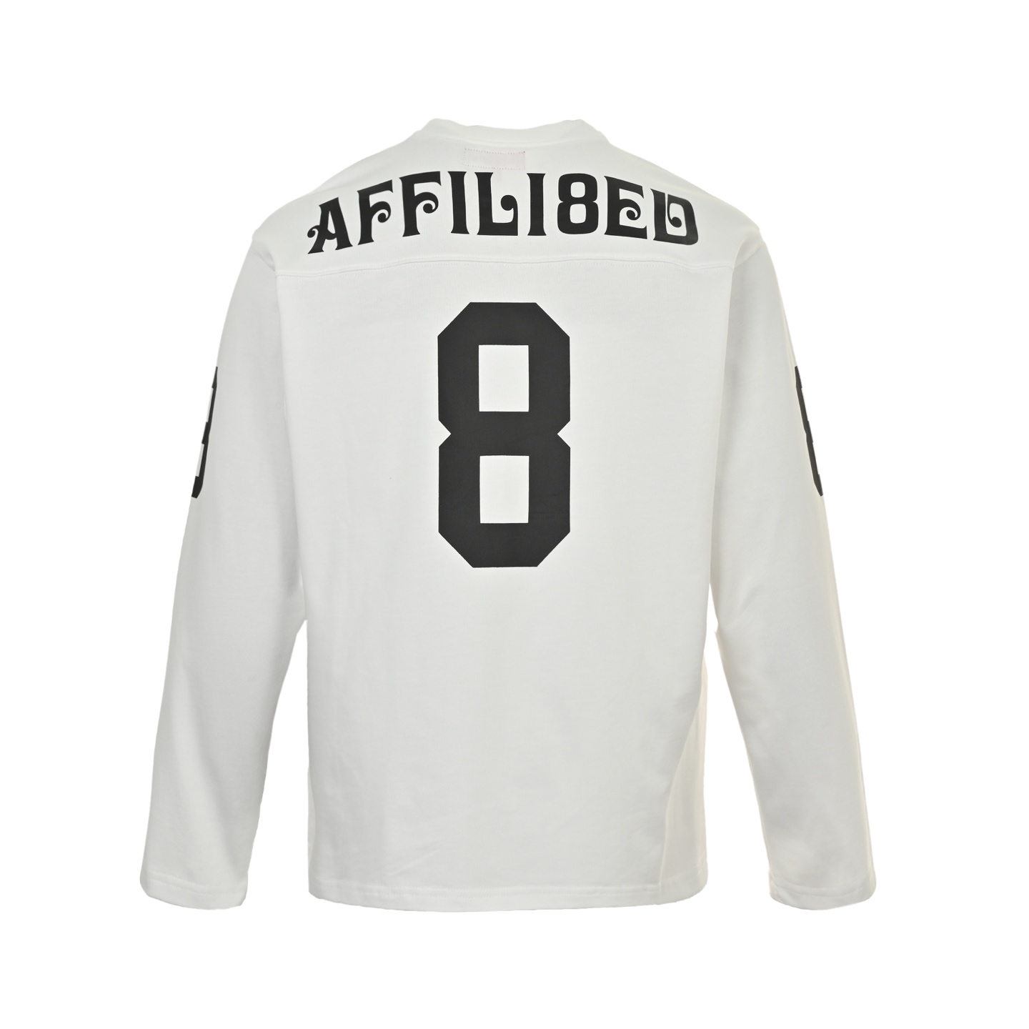 American No.8 Sanskrit Font Print Long Sleeve T-Shirt