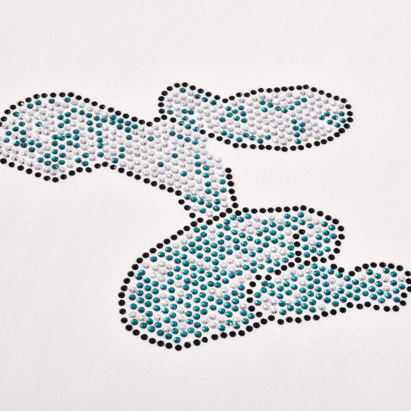 Checkerboard hem rhinestone T-shirt