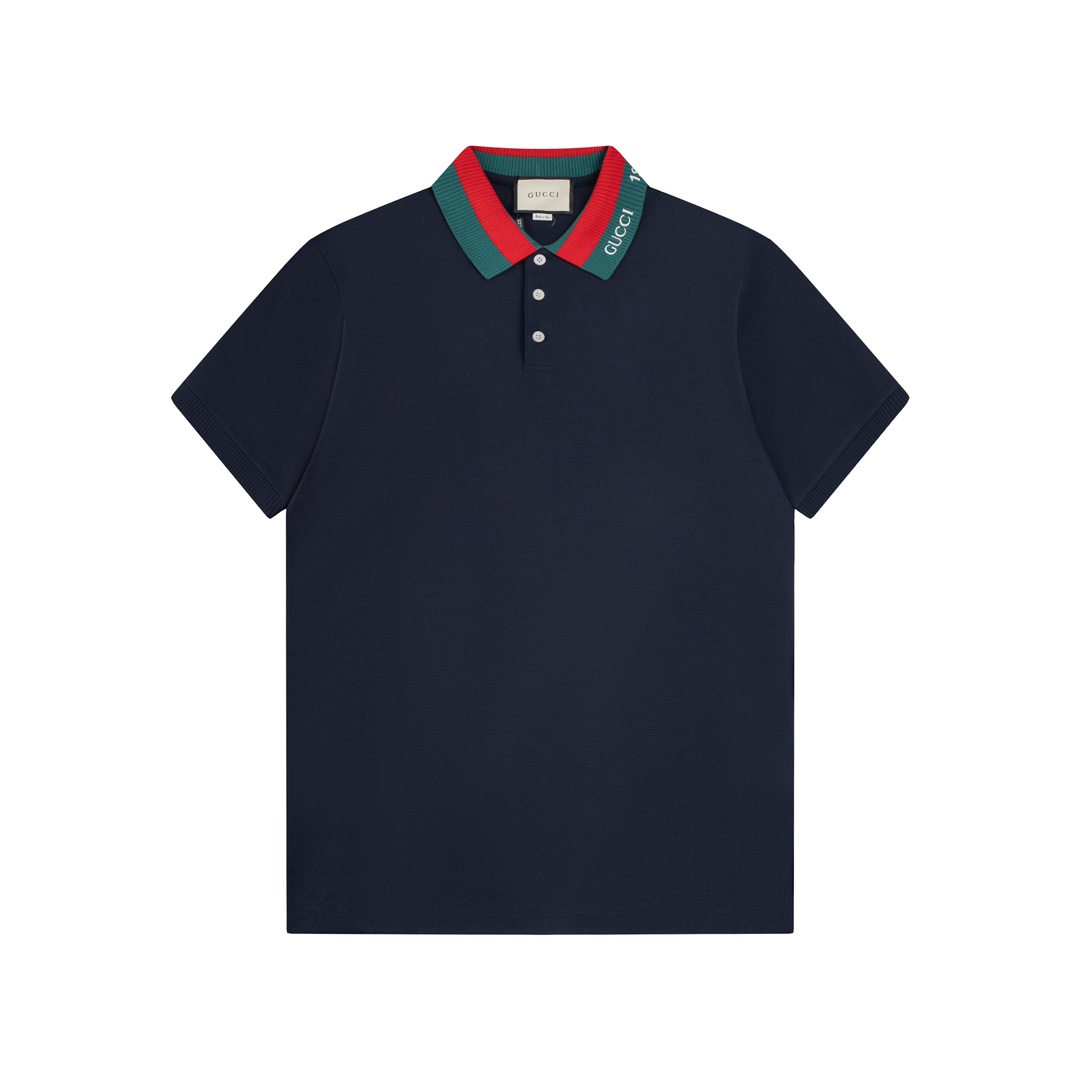 Classic contrast color stripe embroidery Polo