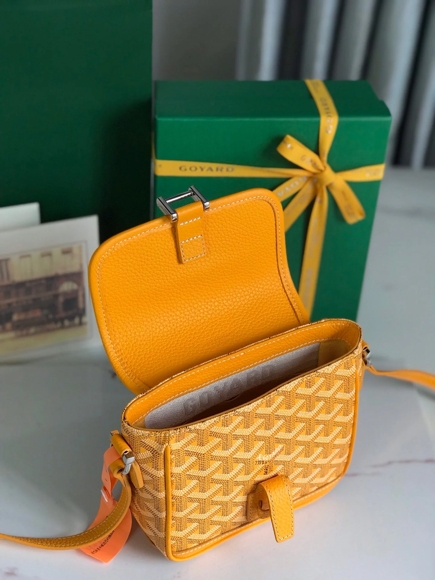 Yellow Elegant Canvas and Lambskin