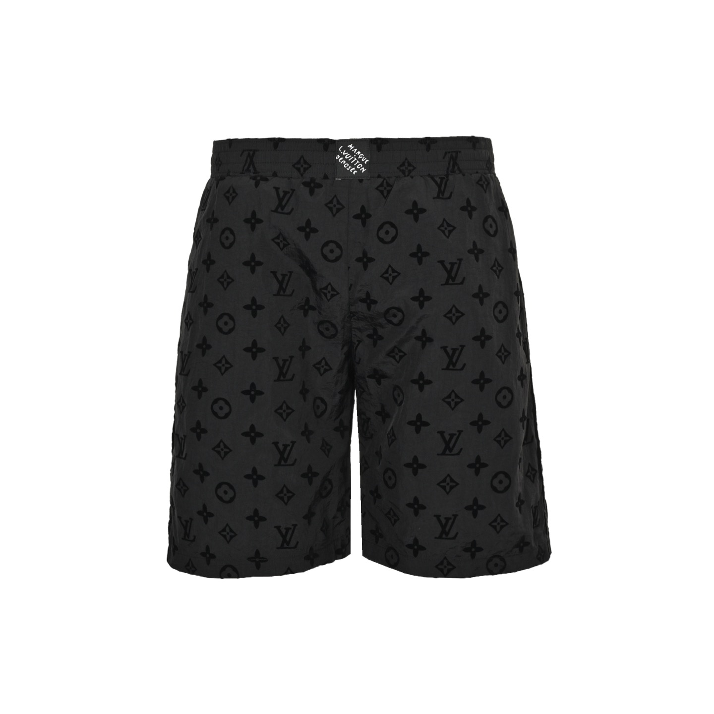 All over printed flocked beach shorts