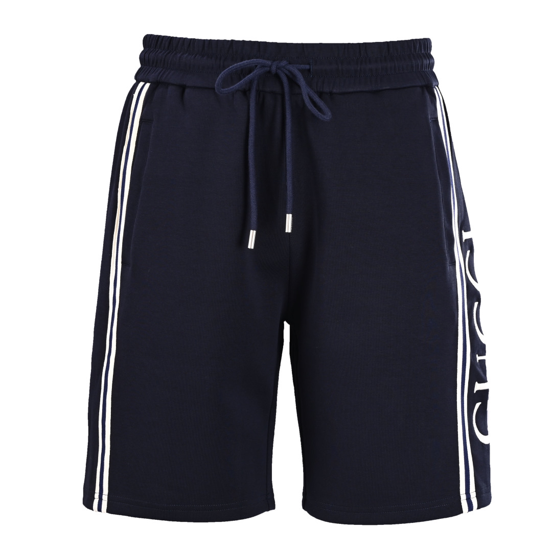 Side webbing colorblock embroidered shorts