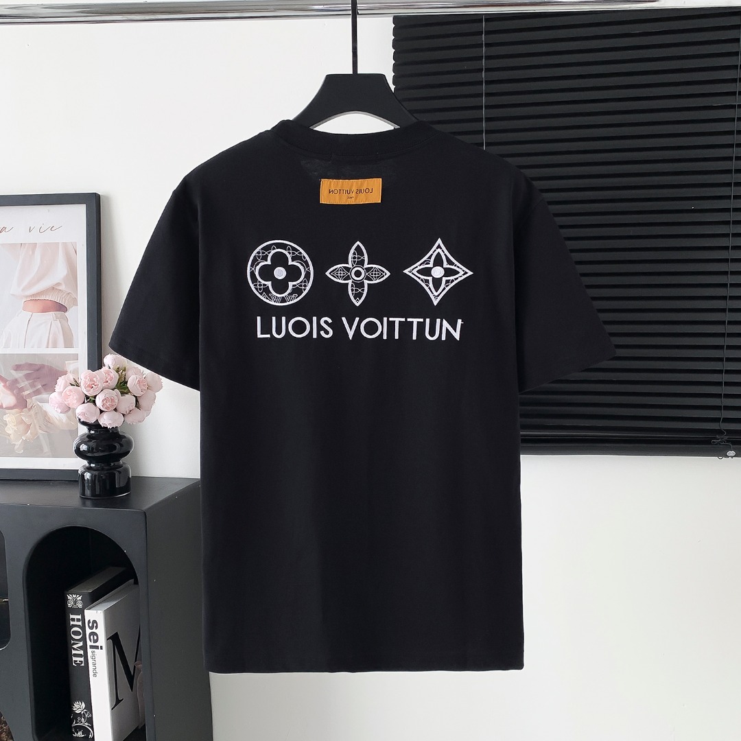 2025ss embroidered letter short sleeves