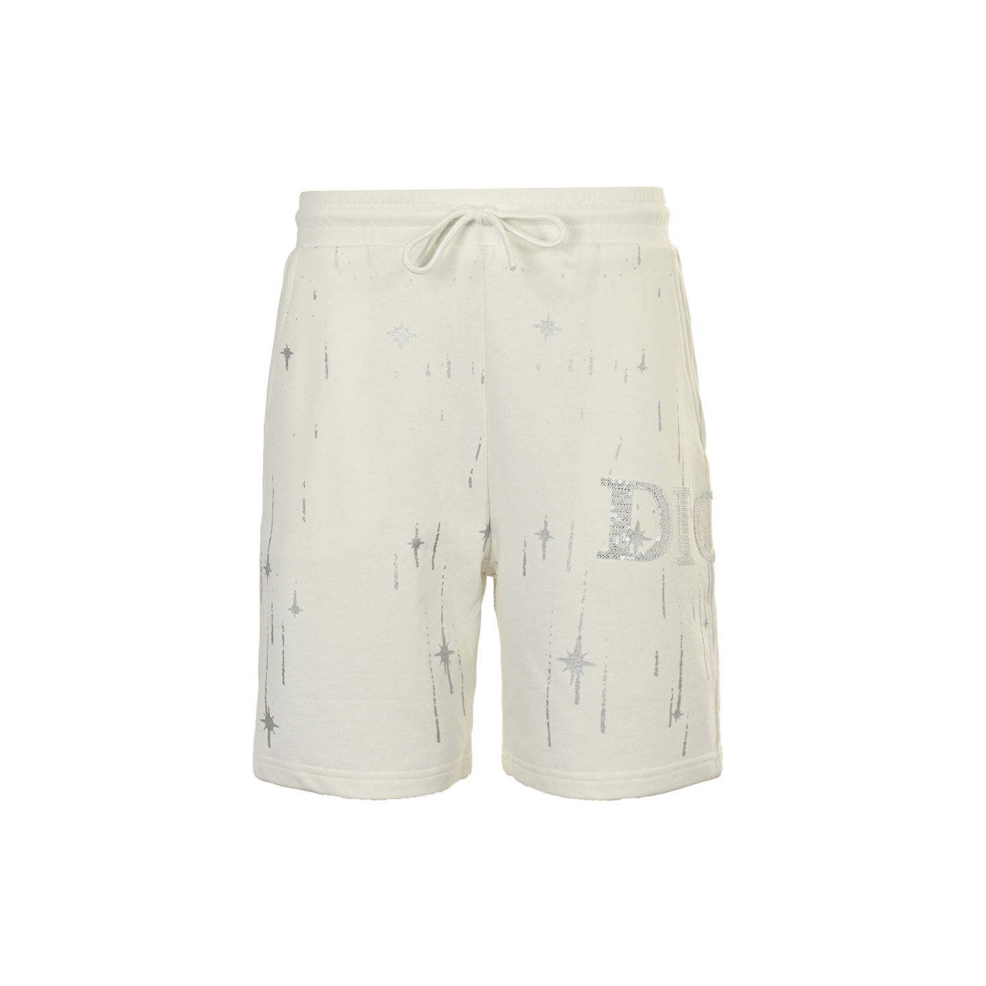 Embroidered lettering shooting star shorts