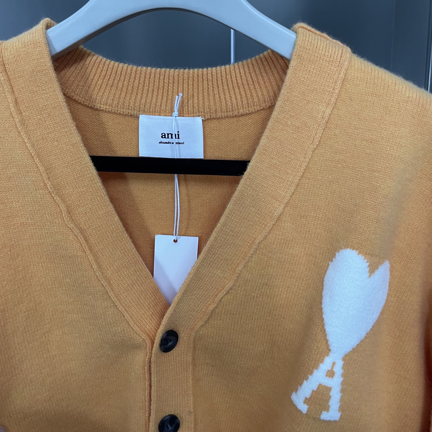 New White Big Heart Knitted Cardigan Sweater