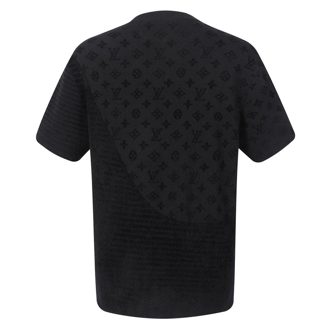 Black Wool Jacquard T-shirt