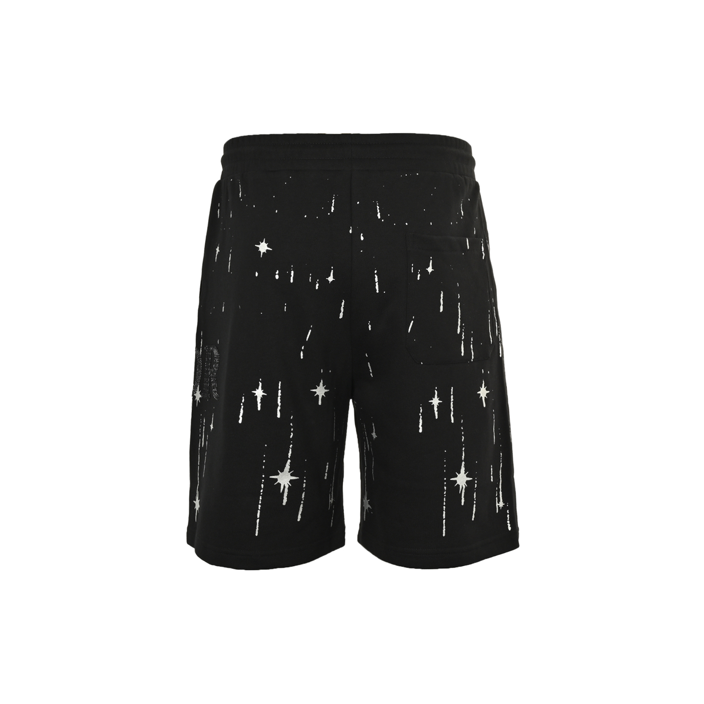 Embroidered lettering shooting star shorts
