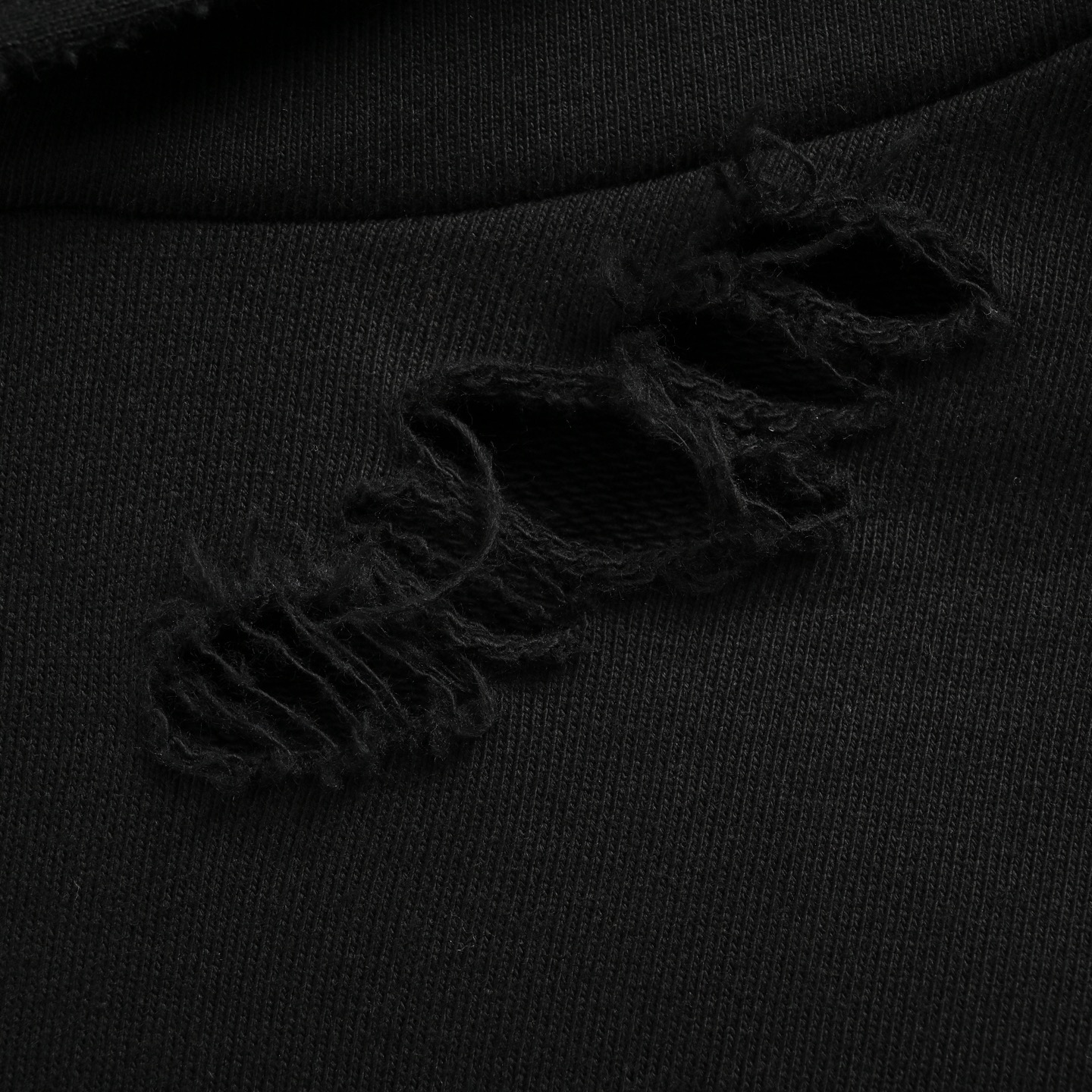 Front & Back Rhinestone Letter Distressed Hoodie