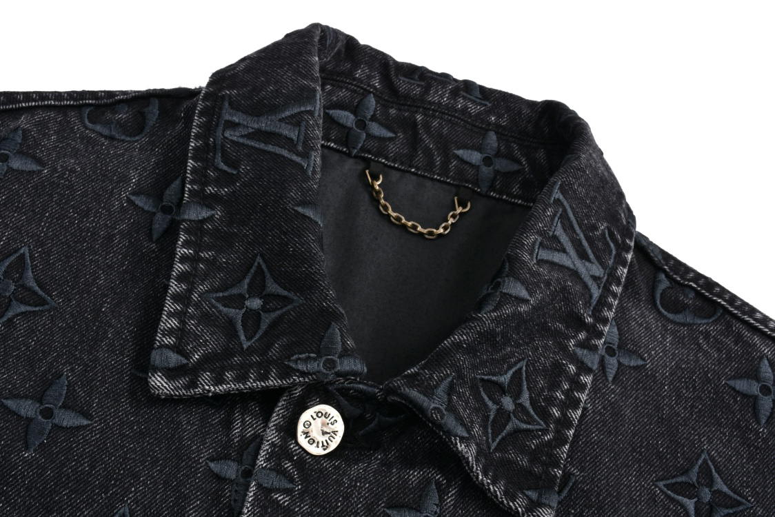 24FW Gradient Spray Embroidery Denim Jacket