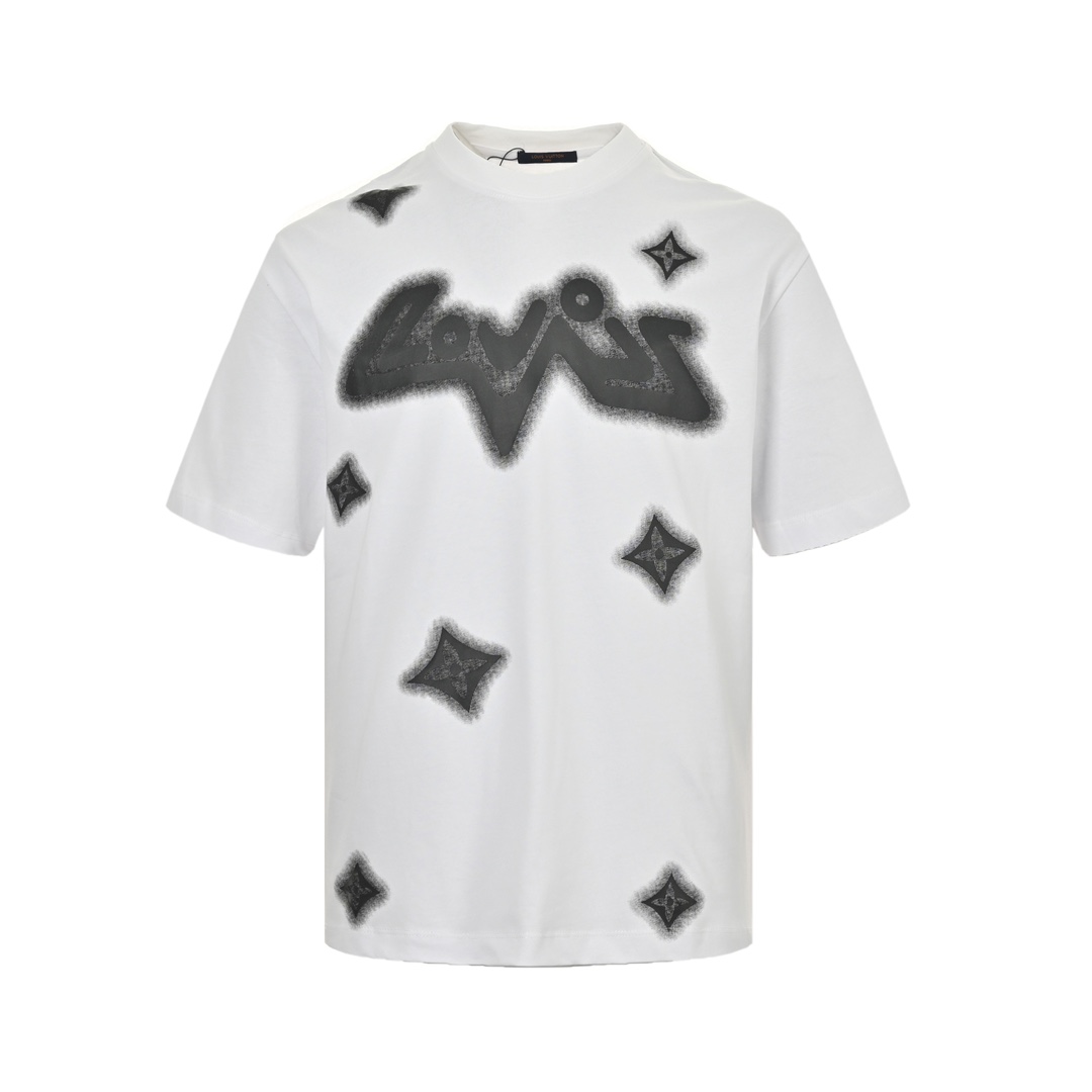 Four-leaf clover ink print T-shirt