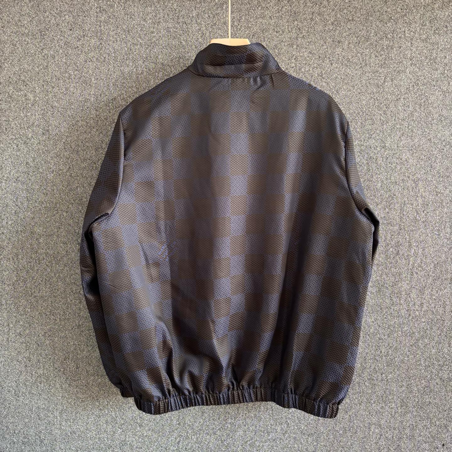 Stand collar long sleeve woven jacket