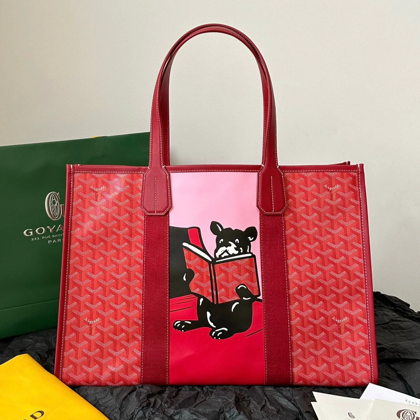 Handbag 45cm Red Canvas
