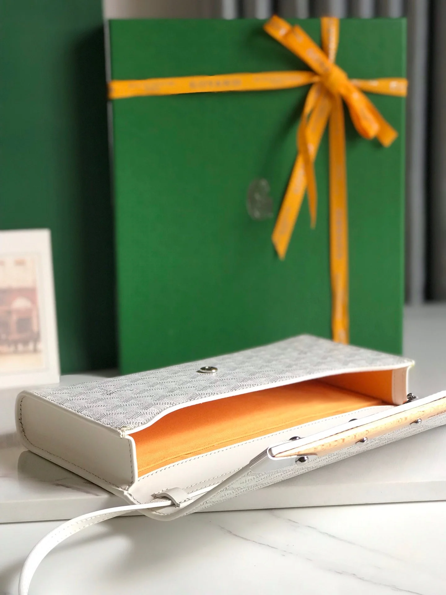 White Canvas Small Clutch