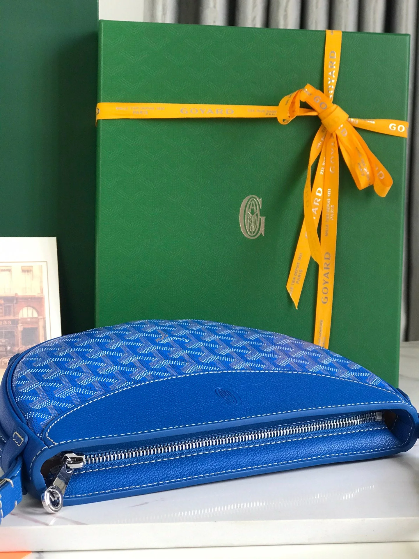 25 In Sapphire Blue Lambskin And Canvas