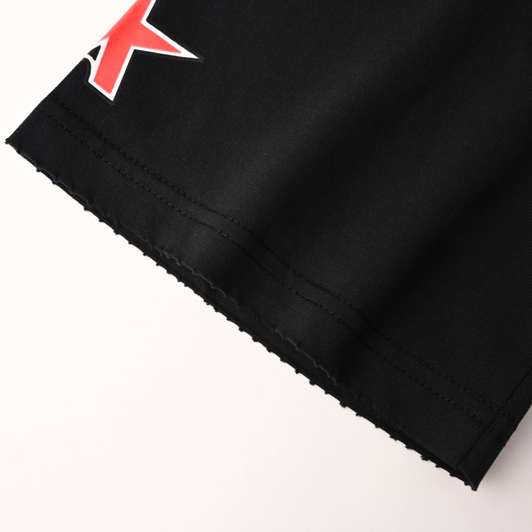 Double ring graphic short-sleeved T-shirt