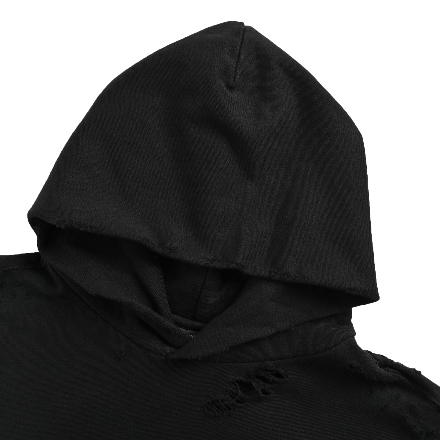 Front & Back Rhinestone Letter Distressed Hoodie