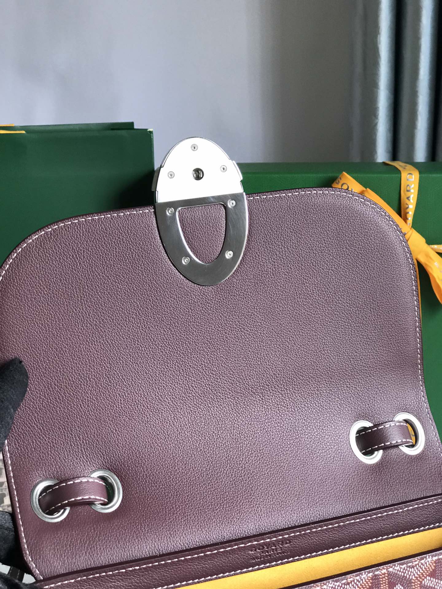 Wine Red Calfskin Canvas Bag