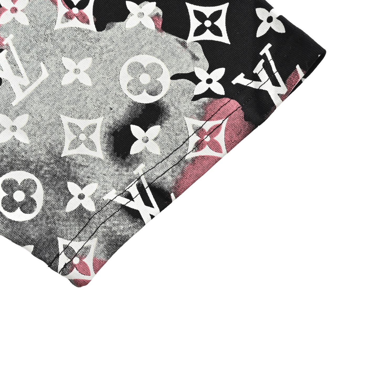 25ss Fire Cloud Monochrome Print Short Sleeve T-shirt