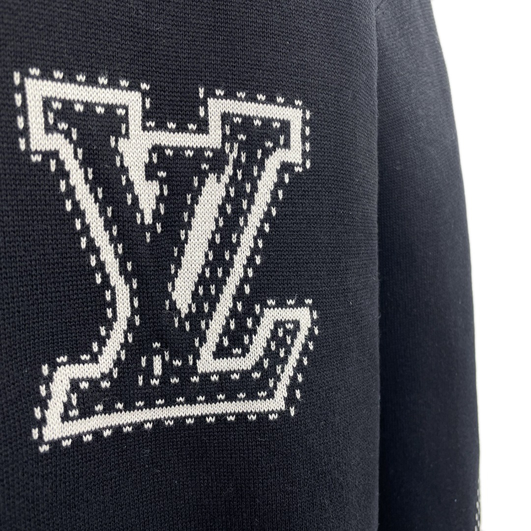 Intarsia Wool Zip-Up Hooded Jacket