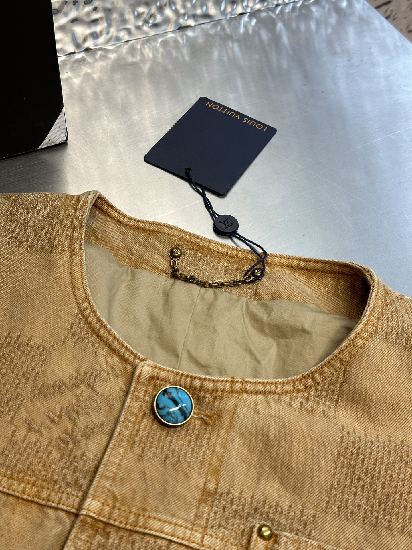 Saddle Checkerboard Denim Jacket