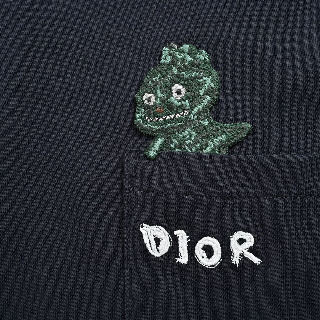 24SS Pocket Dinosaur Embroidery T-Shirt