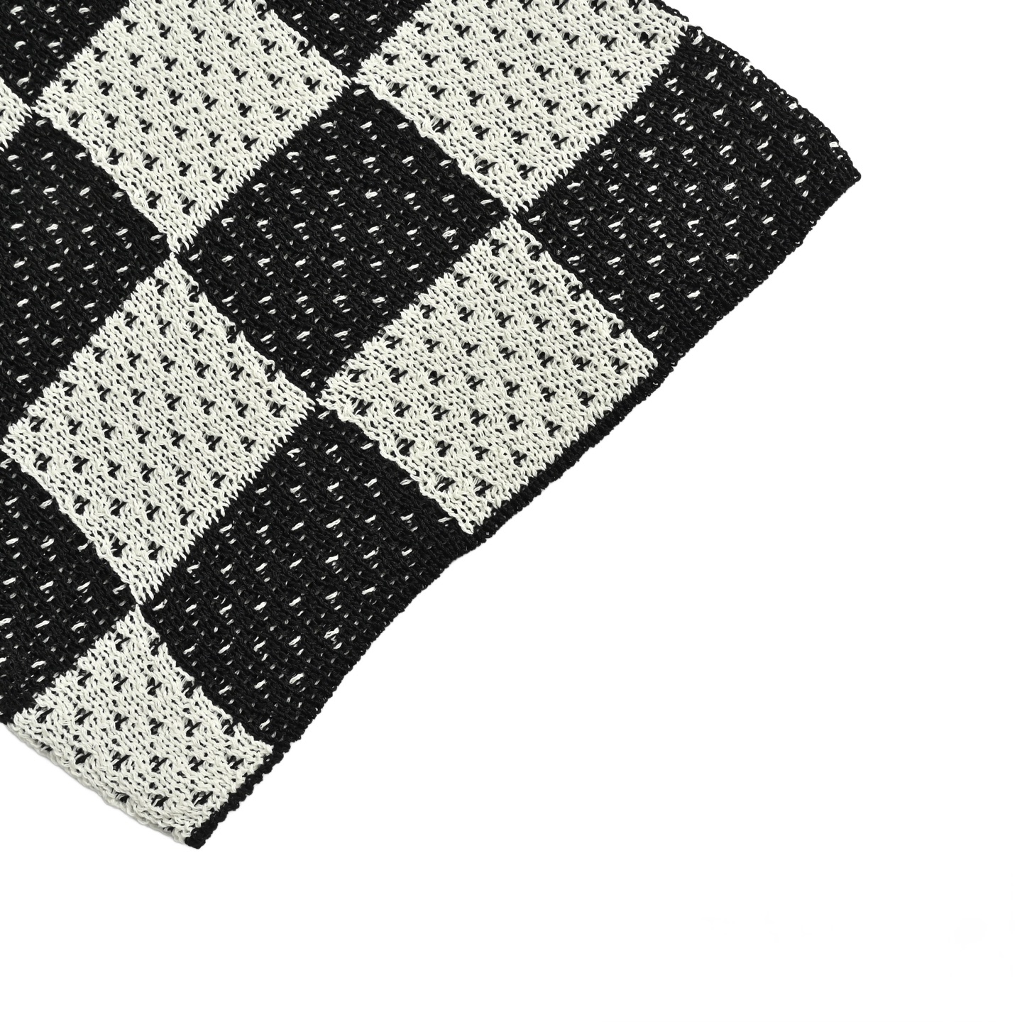 25SS Checkered Knit Short Sleeve Shirt