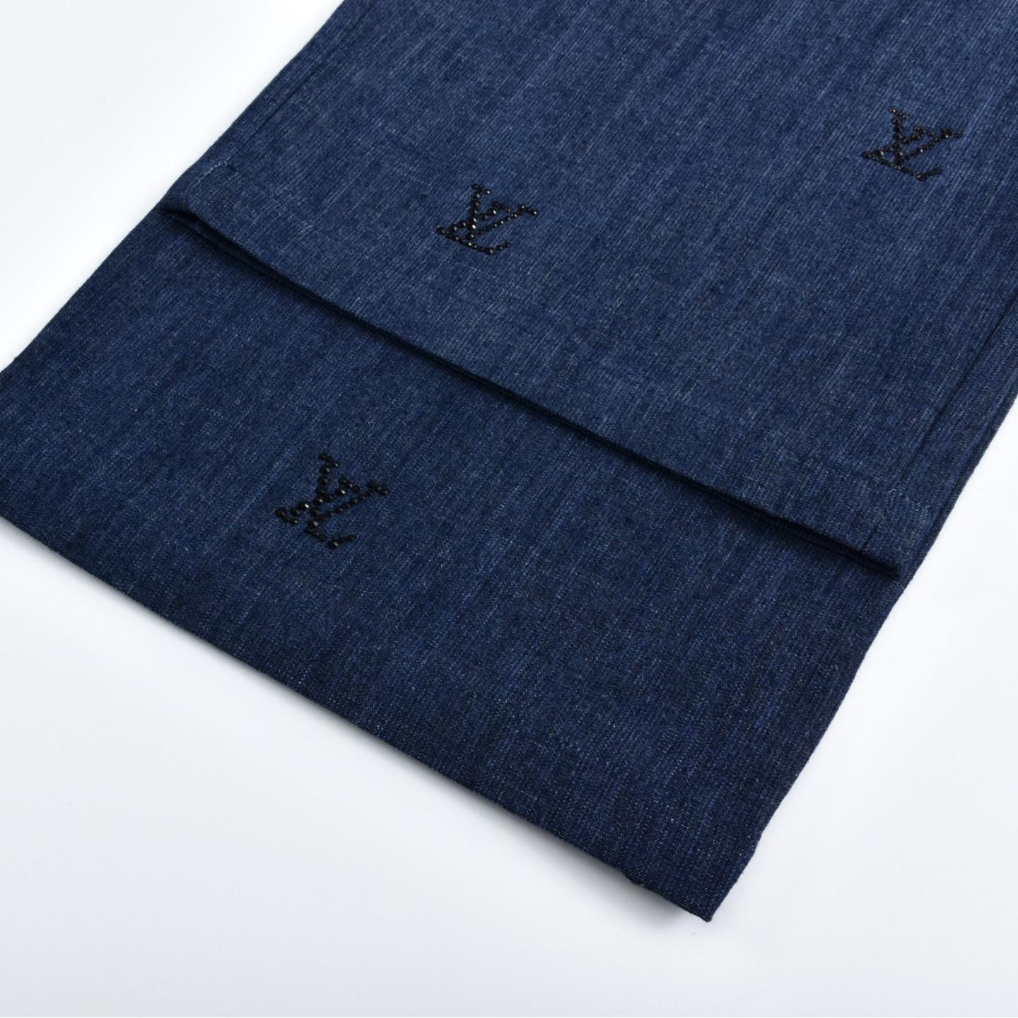 25ss rhinestone straight jeans