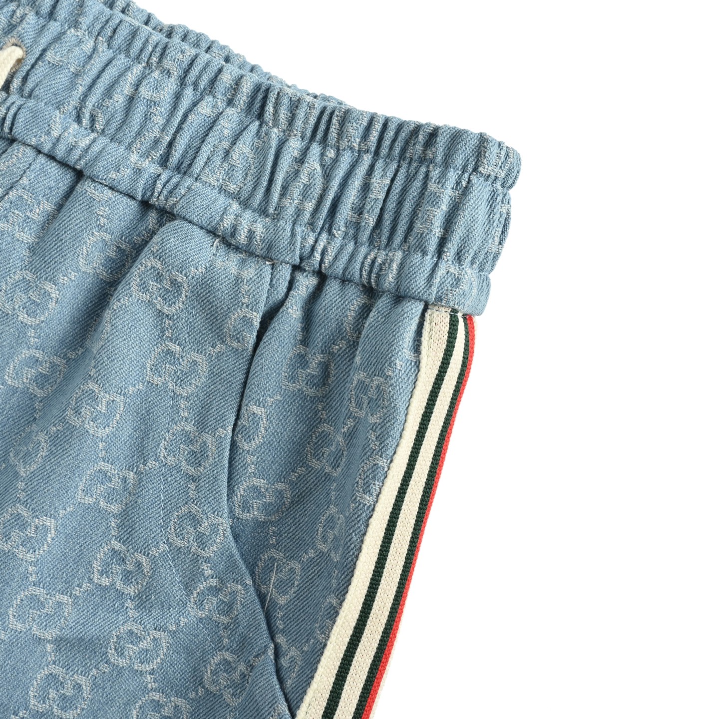 Printed monogram ribbon shorts