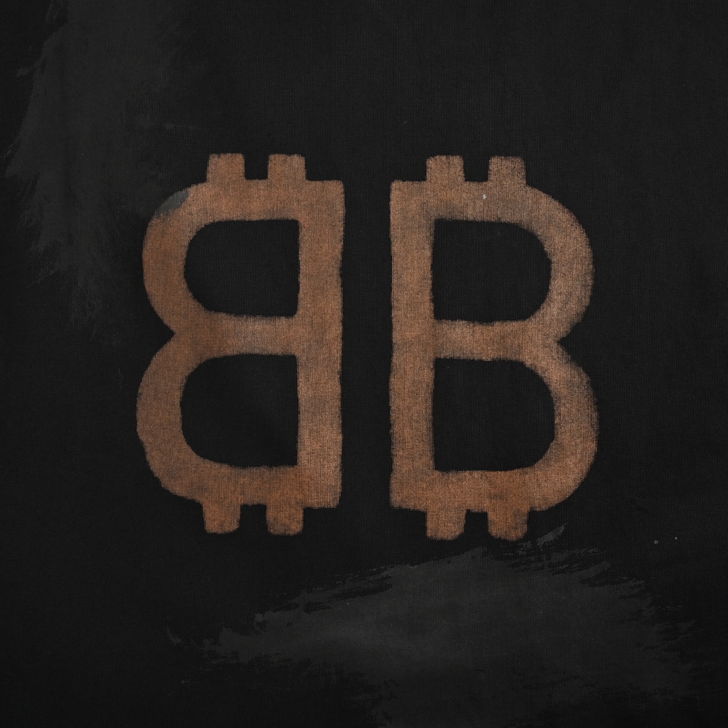 Bitcoin mud-dyed distressed T-shirt