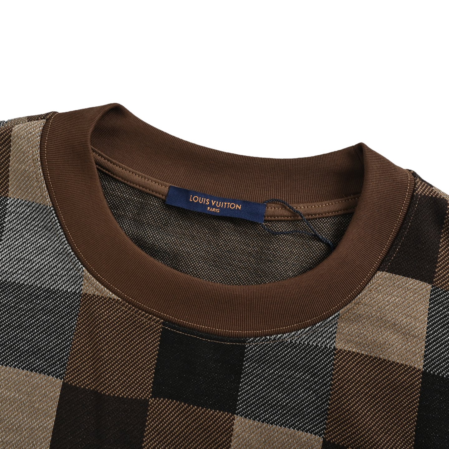 Checkerboard embroidered T-shirt