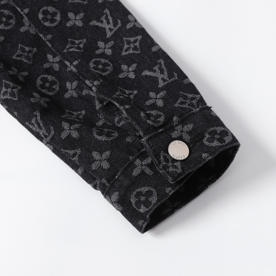 Artistic portrait embroidered denim jacket