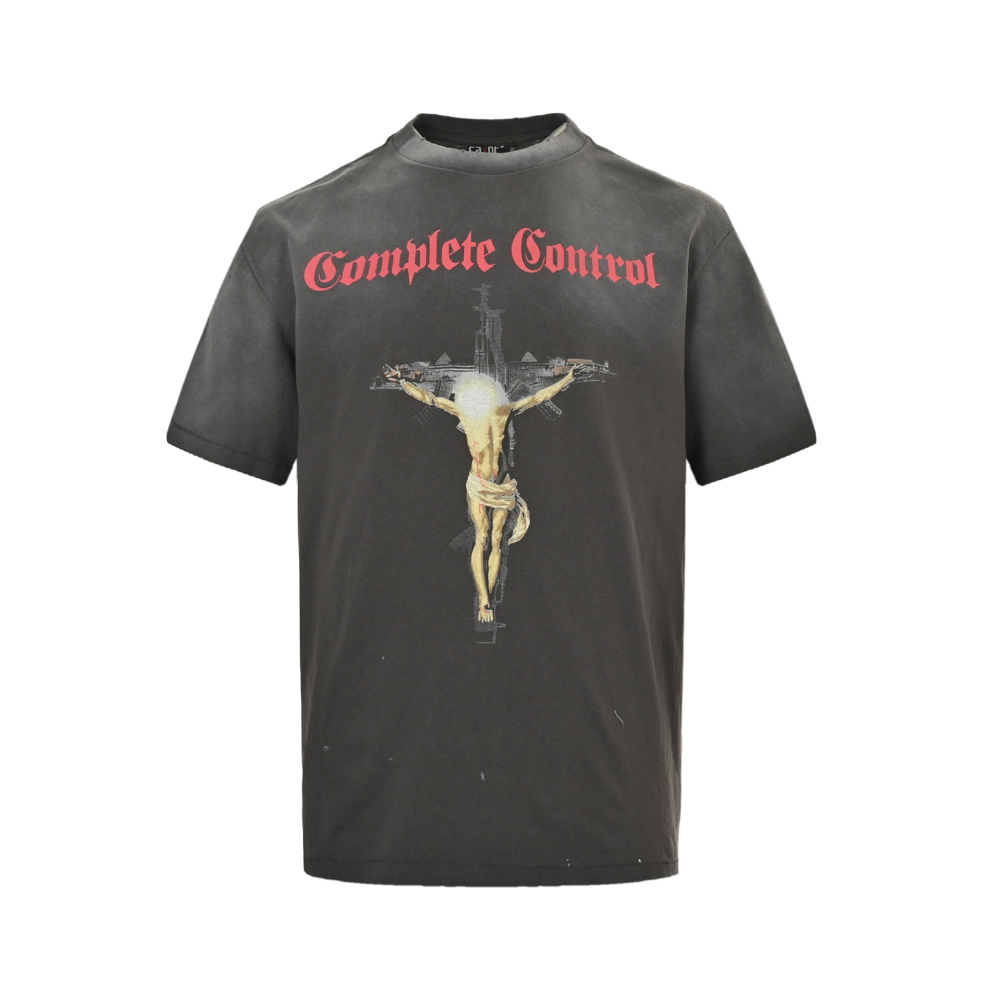 Gun Cross Jesus Print T-shirt