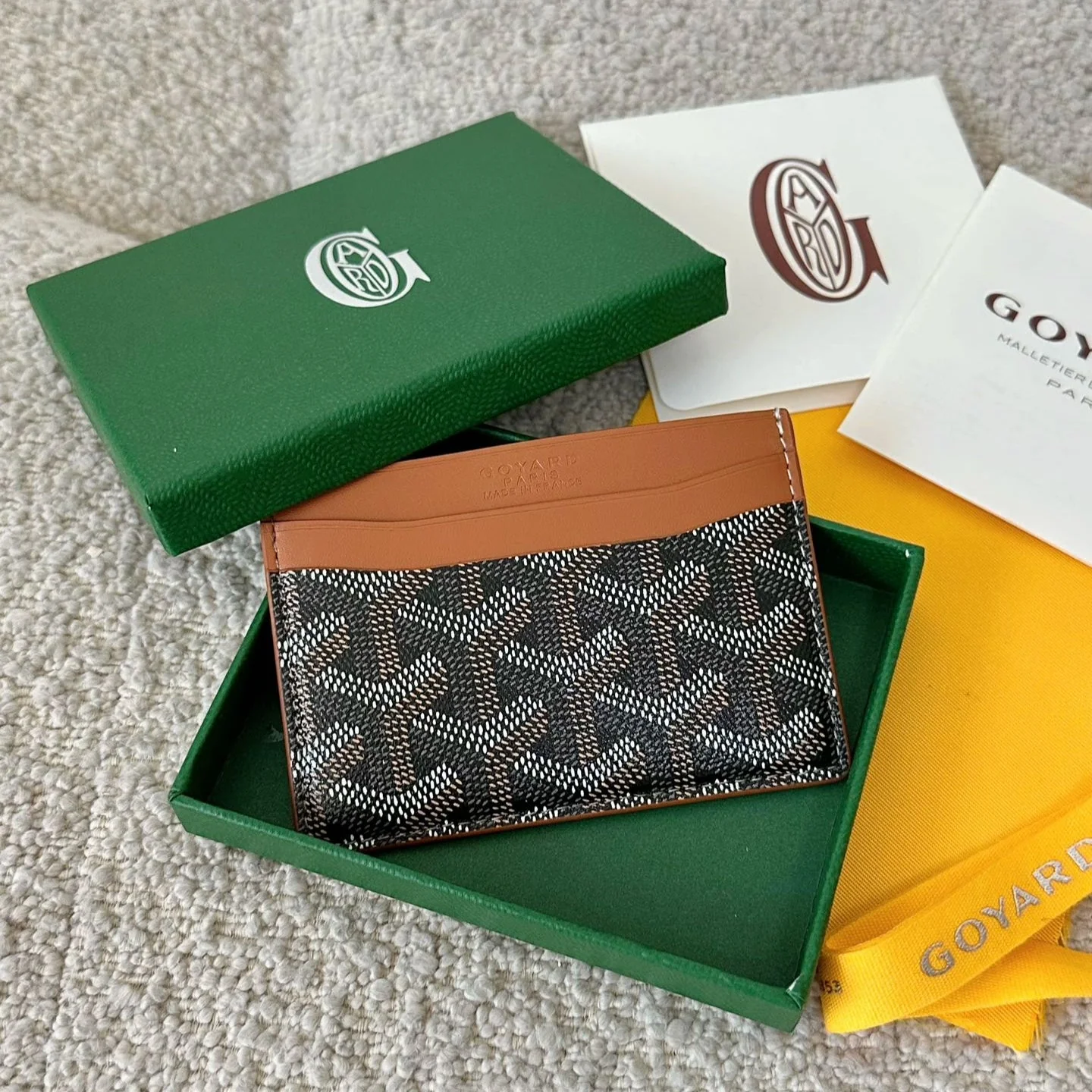 Dark Coffee Calfskin Card Holder