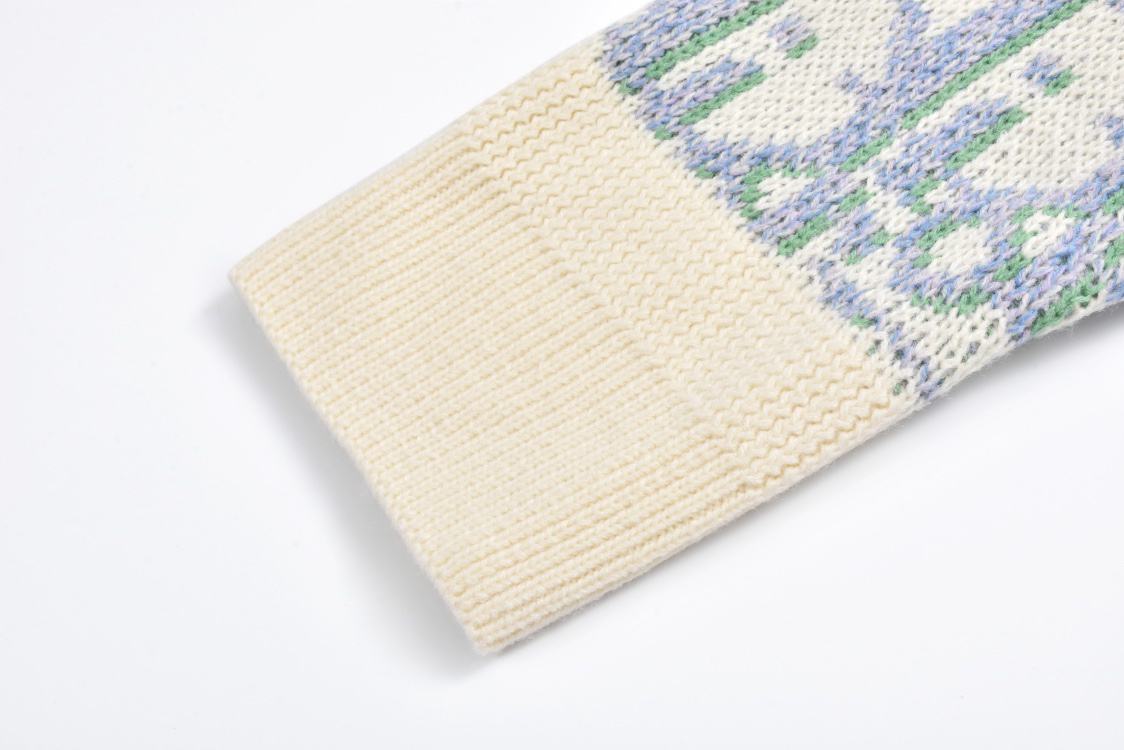 All over print jacquard crew neck sweater