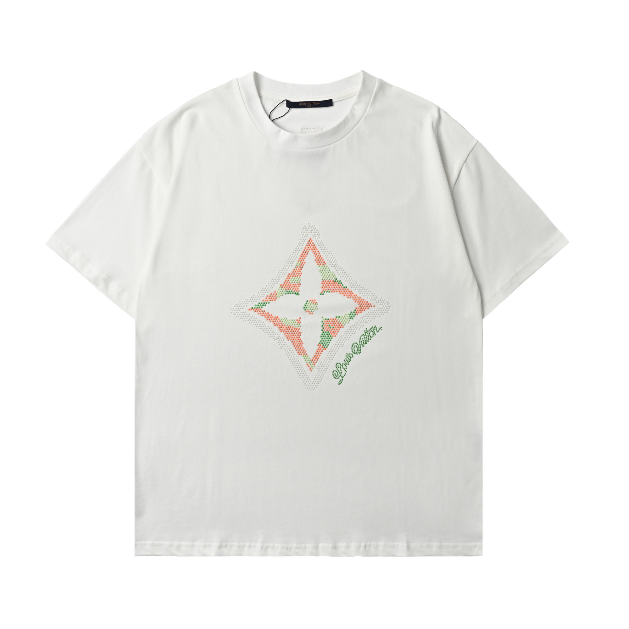 Colored diamond geometric graphic T-shirt