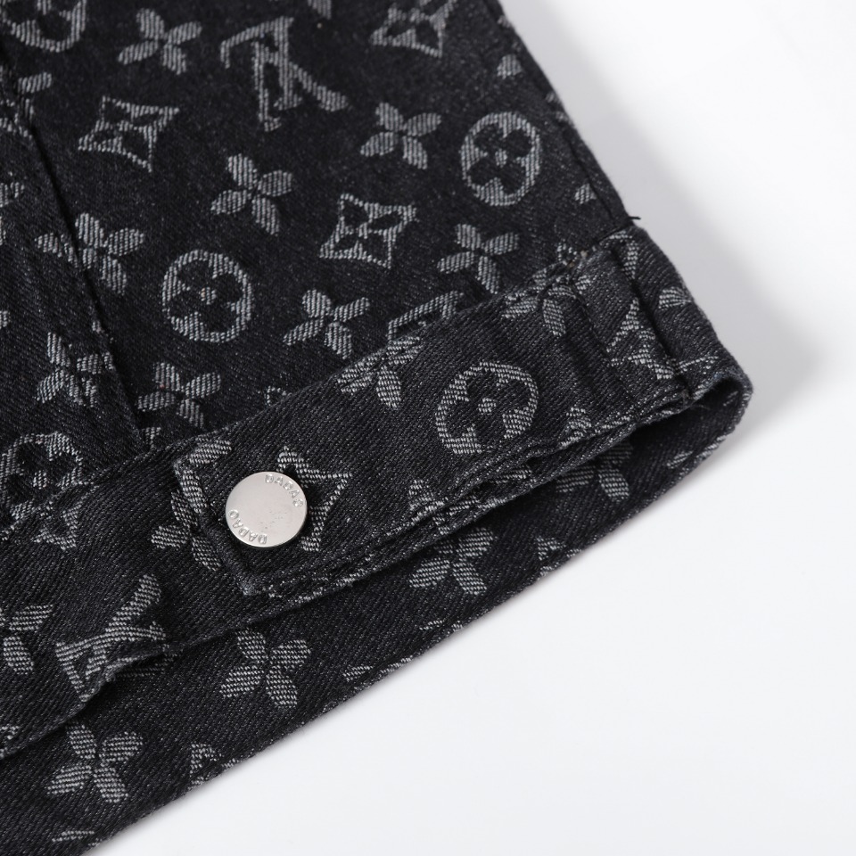 Artistic portrait embroidered denim jacket